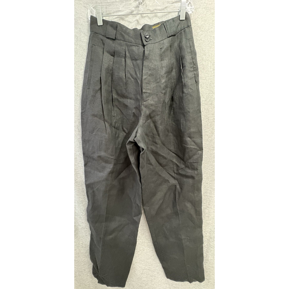 NWT Collectible Gold by Giorgio Sant Angelo Black 100% Linen Pants Lined Size 12